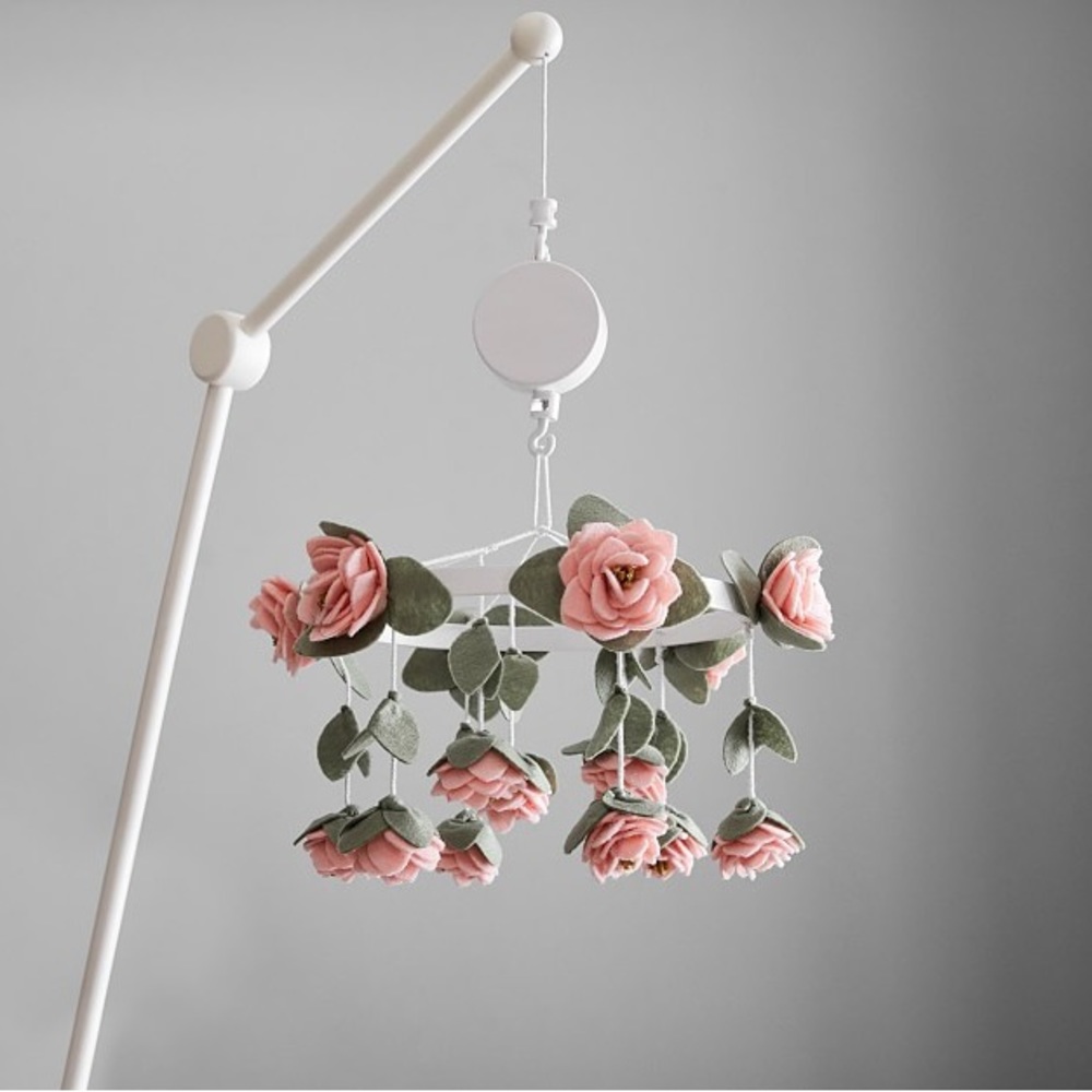 Pottery Barn Kids Felt Roses Mobile with Crib Arm